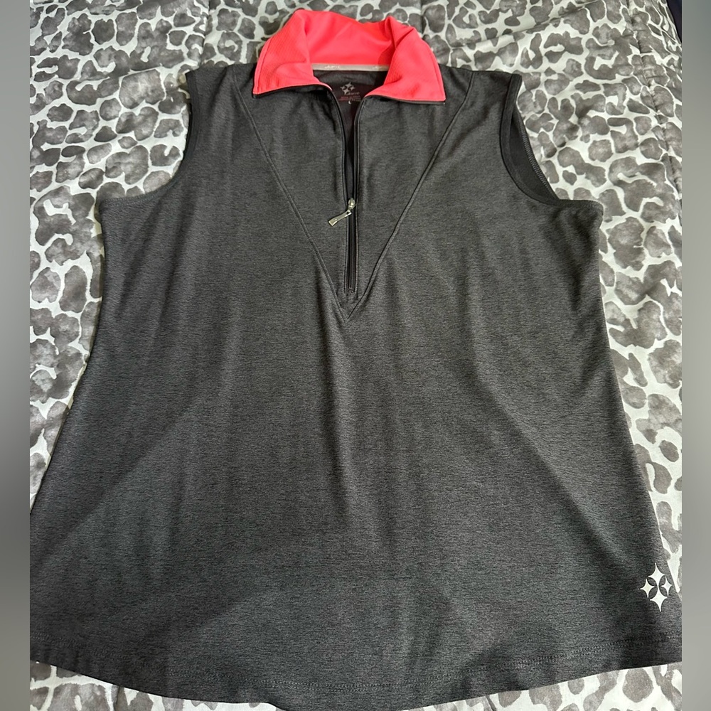 JoFit sleeveless 1/4 zip golf polo sz LG
